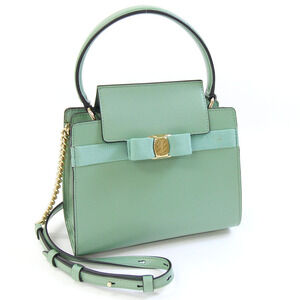 Salvatore Ferragamo Vara Handbag Green Chain Shoulder Bag